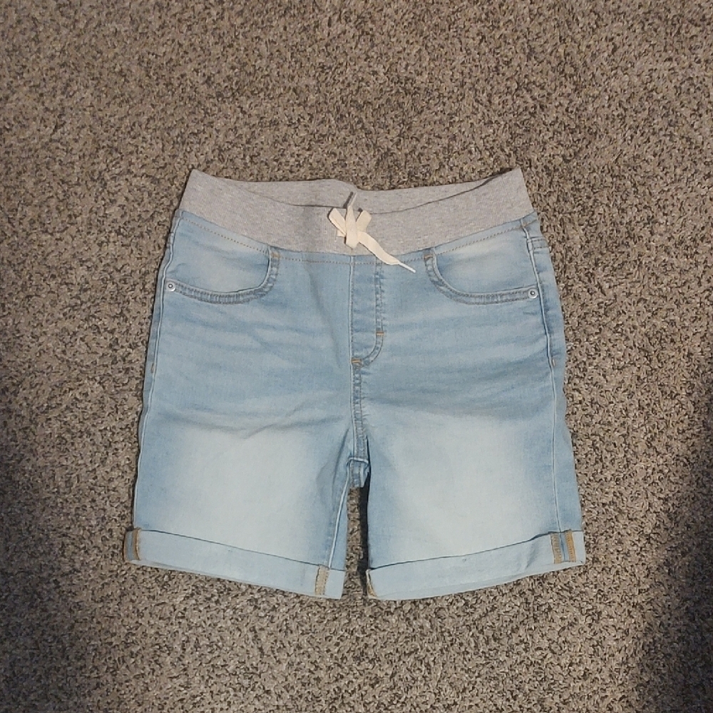 WONDER NATION Light Blue Denim Shorts with Gray Waistband